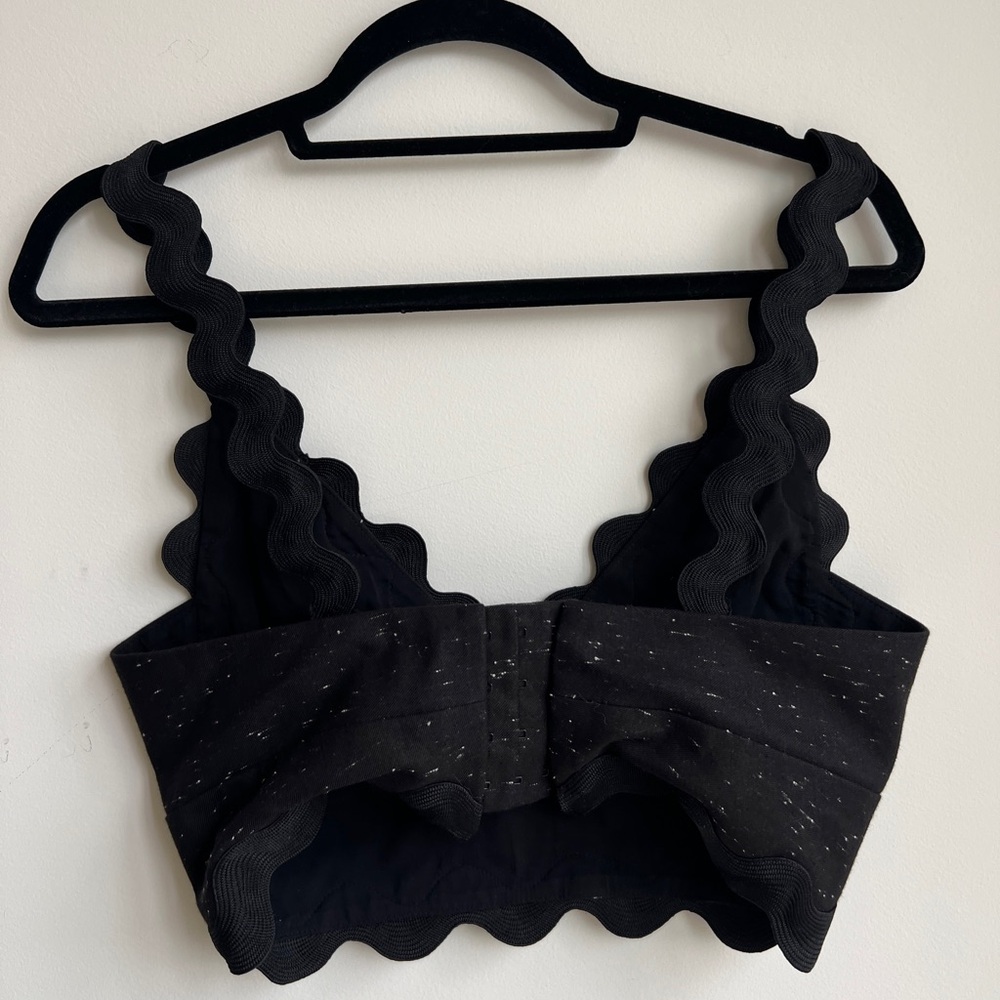 Rebecca Taylor Black Scalloped Edge Bralette US 4